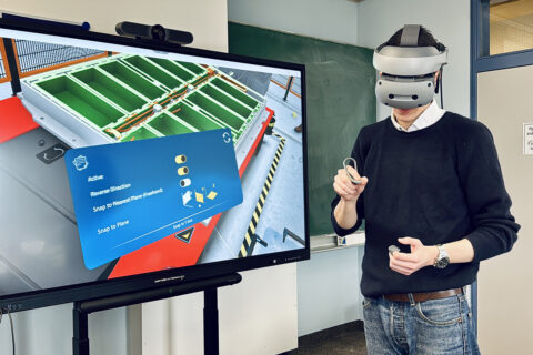 Studierender mit 3D-Brille.