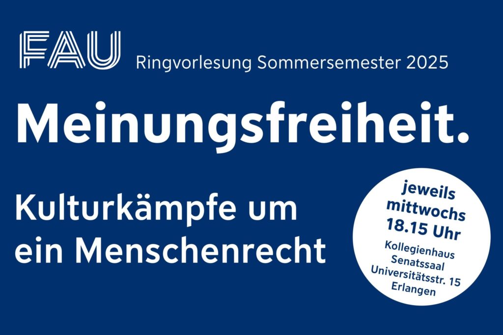 Grafik auf dem der Titel der veranstaltungsreihe steht: Meinungsfreiheit Kulturkämpfe um Menschenrecht