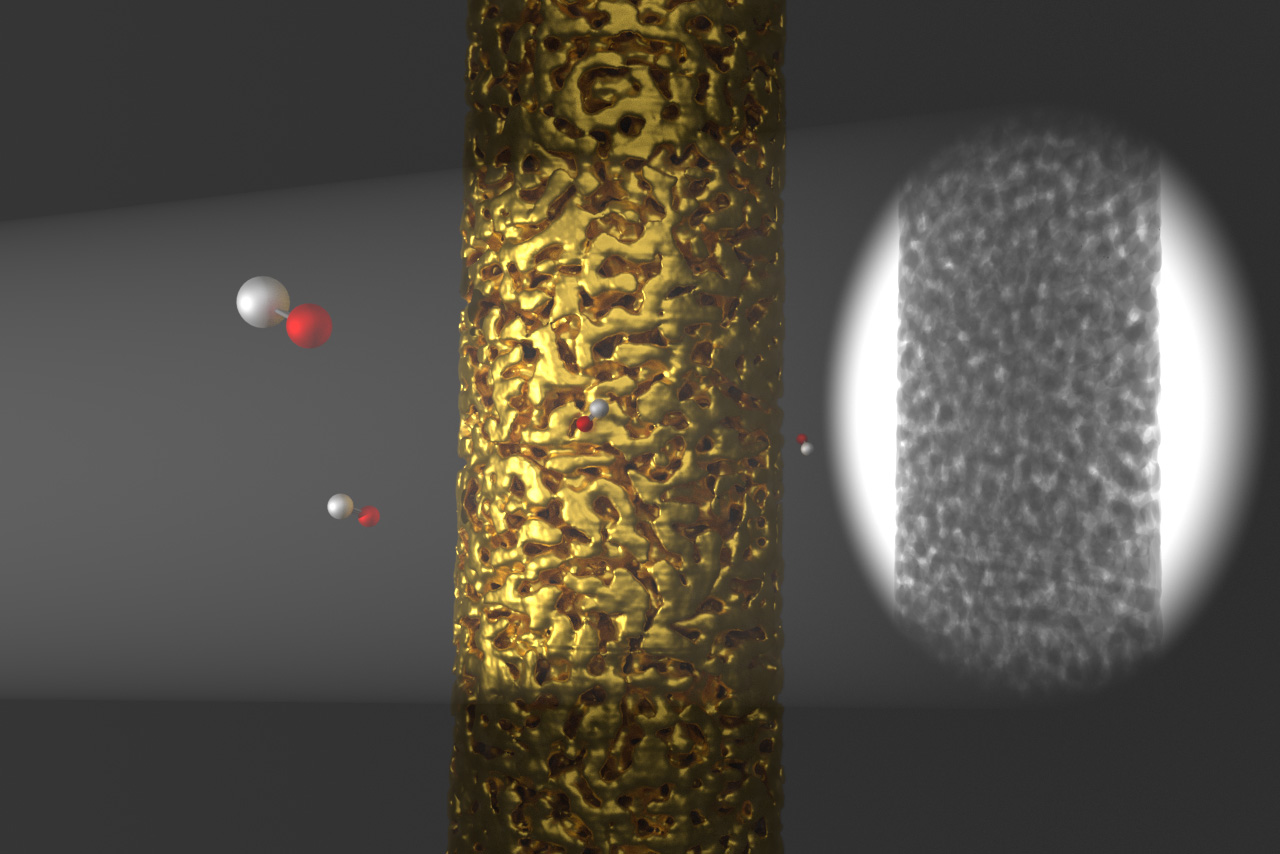 Säule aus nanoporösem Gold