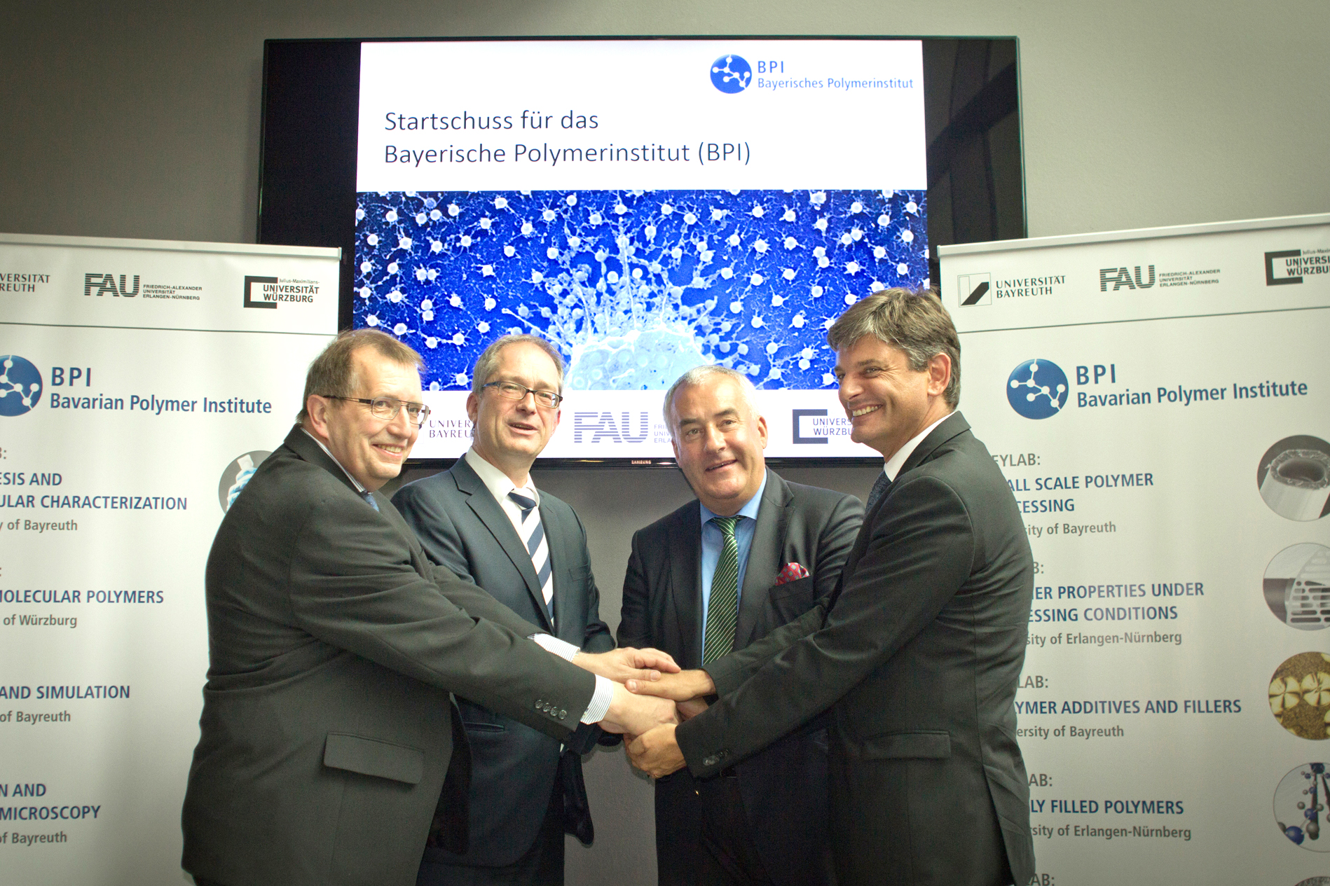 Alfred Forchel, Stefan Leible, Ludwig Spaenle, Prof. Dr. Joachim Hornegger