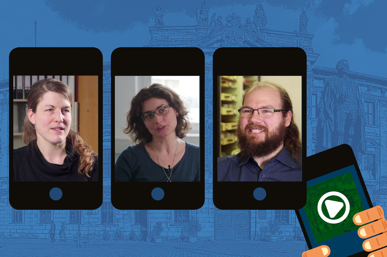 Collage aus Videoscreenshots der drei Professoren