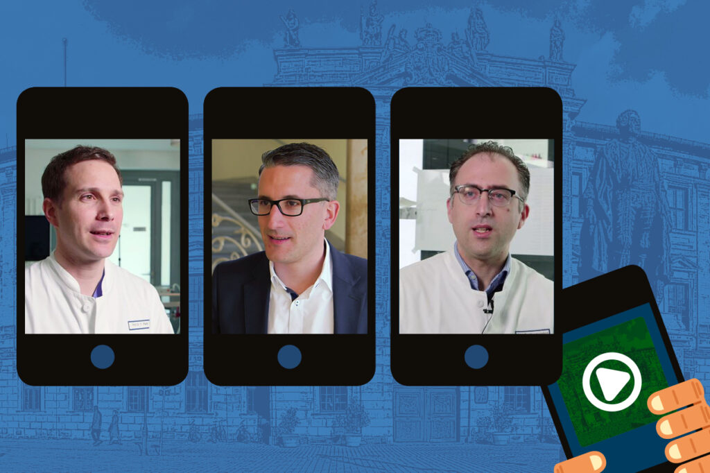 Collage aus Videoscreenshots der drei Professoren