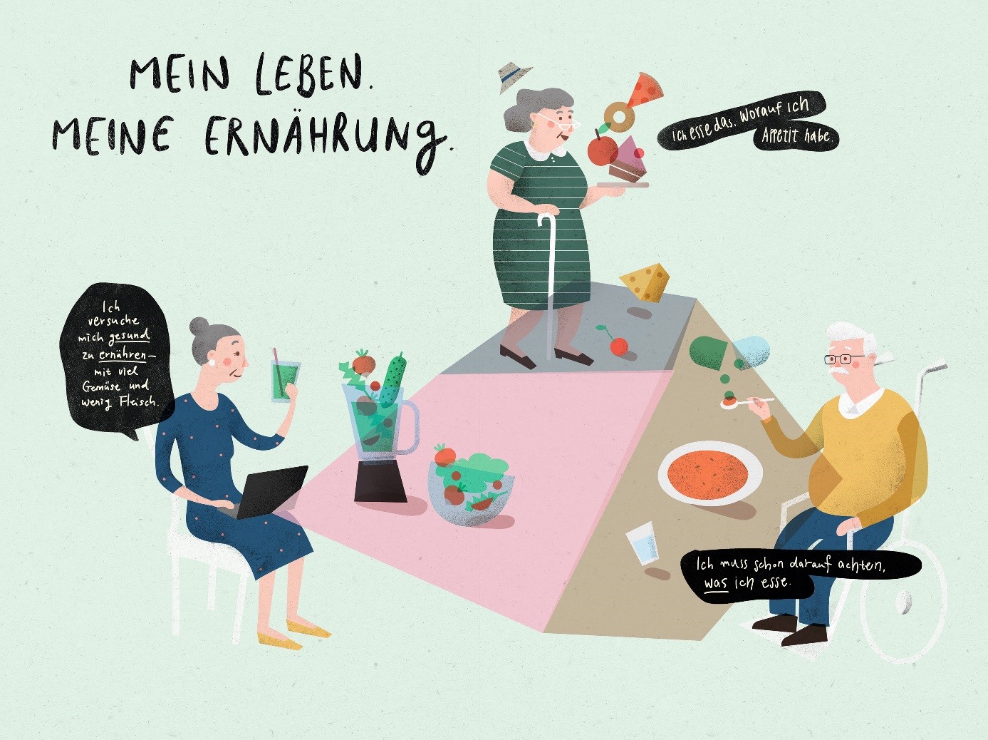 Grafik Senioren beim Essen