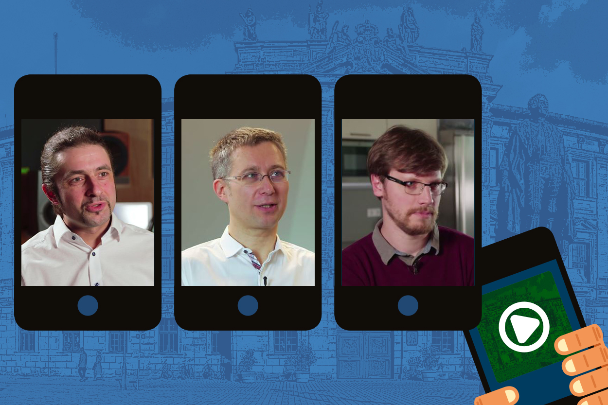 Collage aus Videoscreenshots der drei Professoren