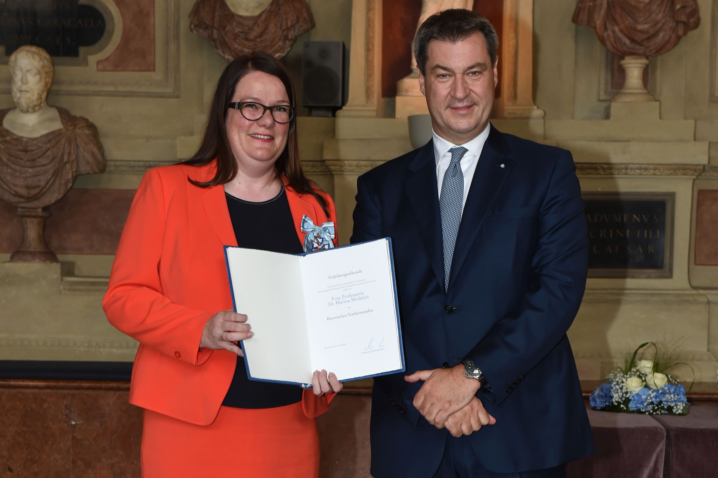 Marion Merklein mit Markus Söder