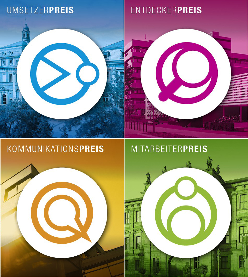 Symbolbilder für die vier Preise