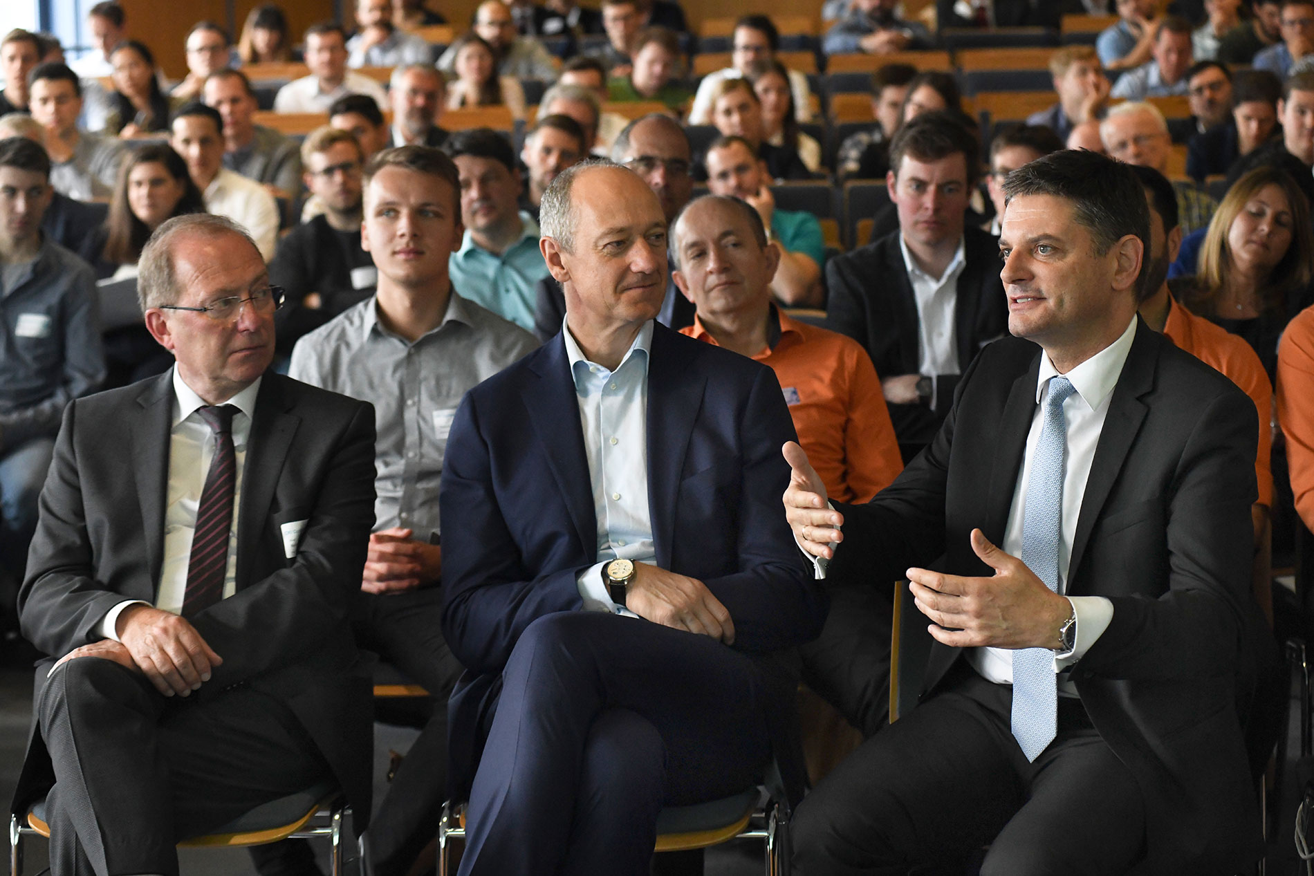 Prof. Dr. Reinhard Lerch, Dr. Roland Busch, Prof. Dr. Joachim Hornegger, FAU-Präsident