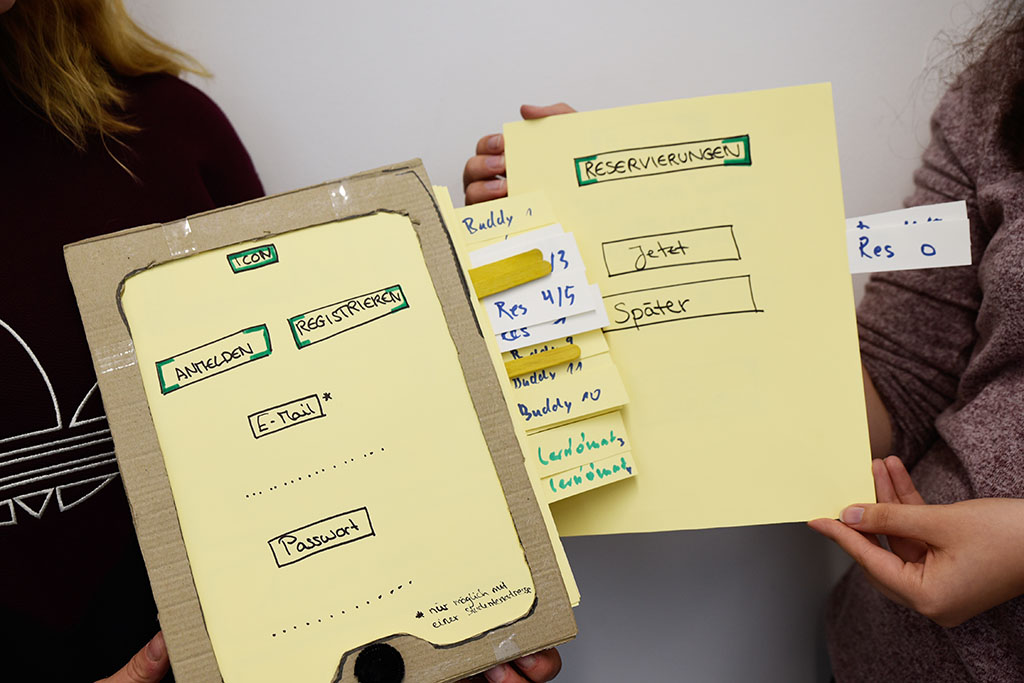 Nahaufnahme der selbstgebastelten App