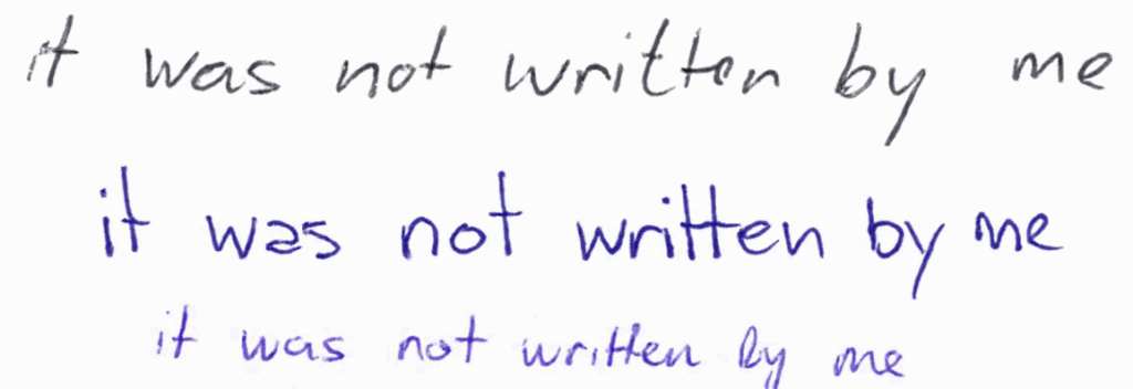 Echte und gefälschte Schrift