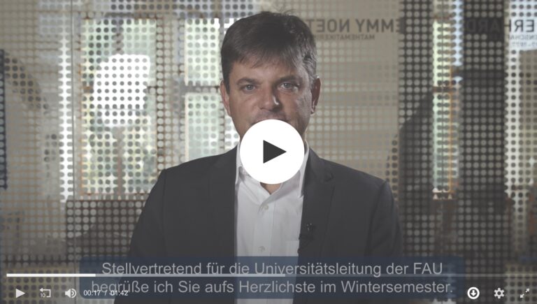 Videobotschaft des FAU-Präsidenten zum Semesterstart