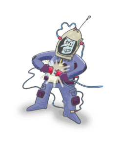 Illustration: Leistungseleketronik als Superheld.