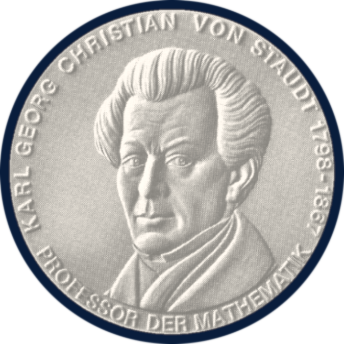Medaille mit dem Gesicht von Karl von Staudt