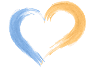 Herz in den Farben der Ukraine