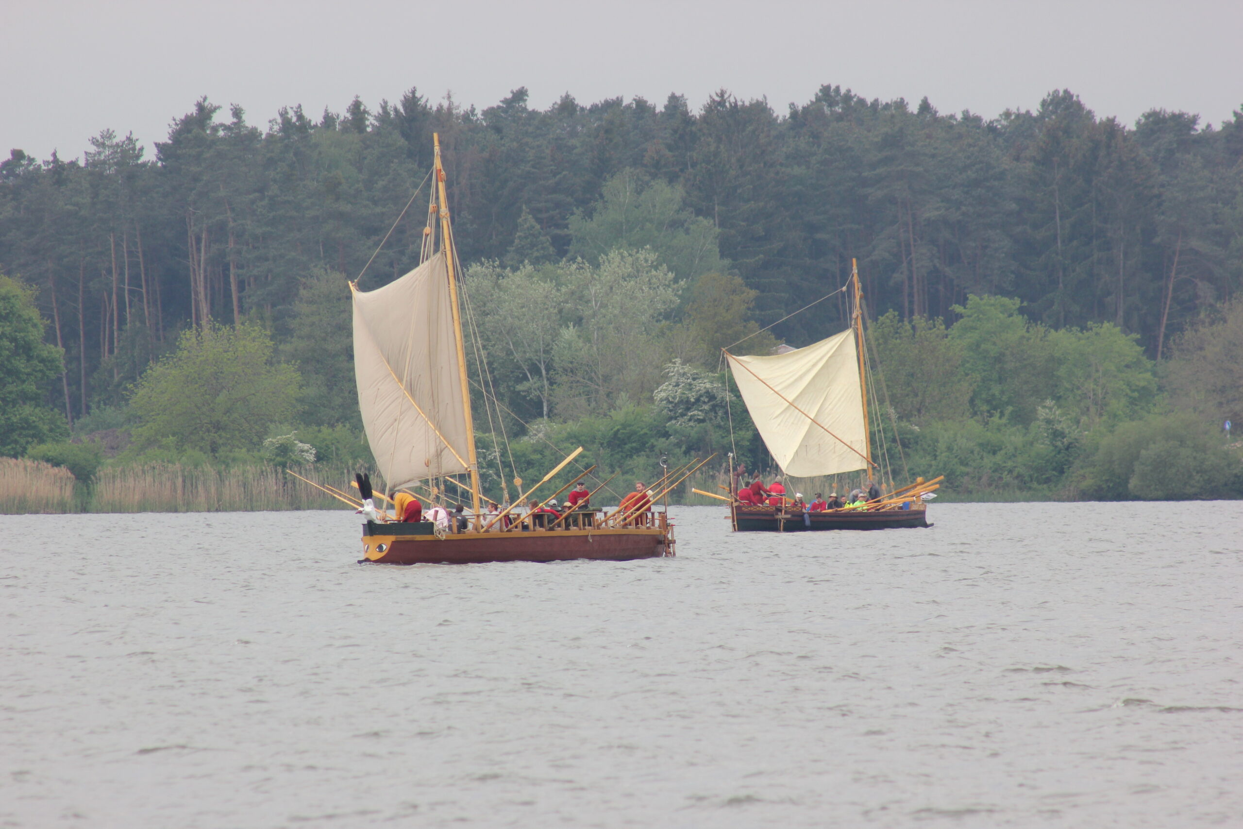 FAU-Römerboote Segeltest: Sprietsegel(Bild: Andre Werner)