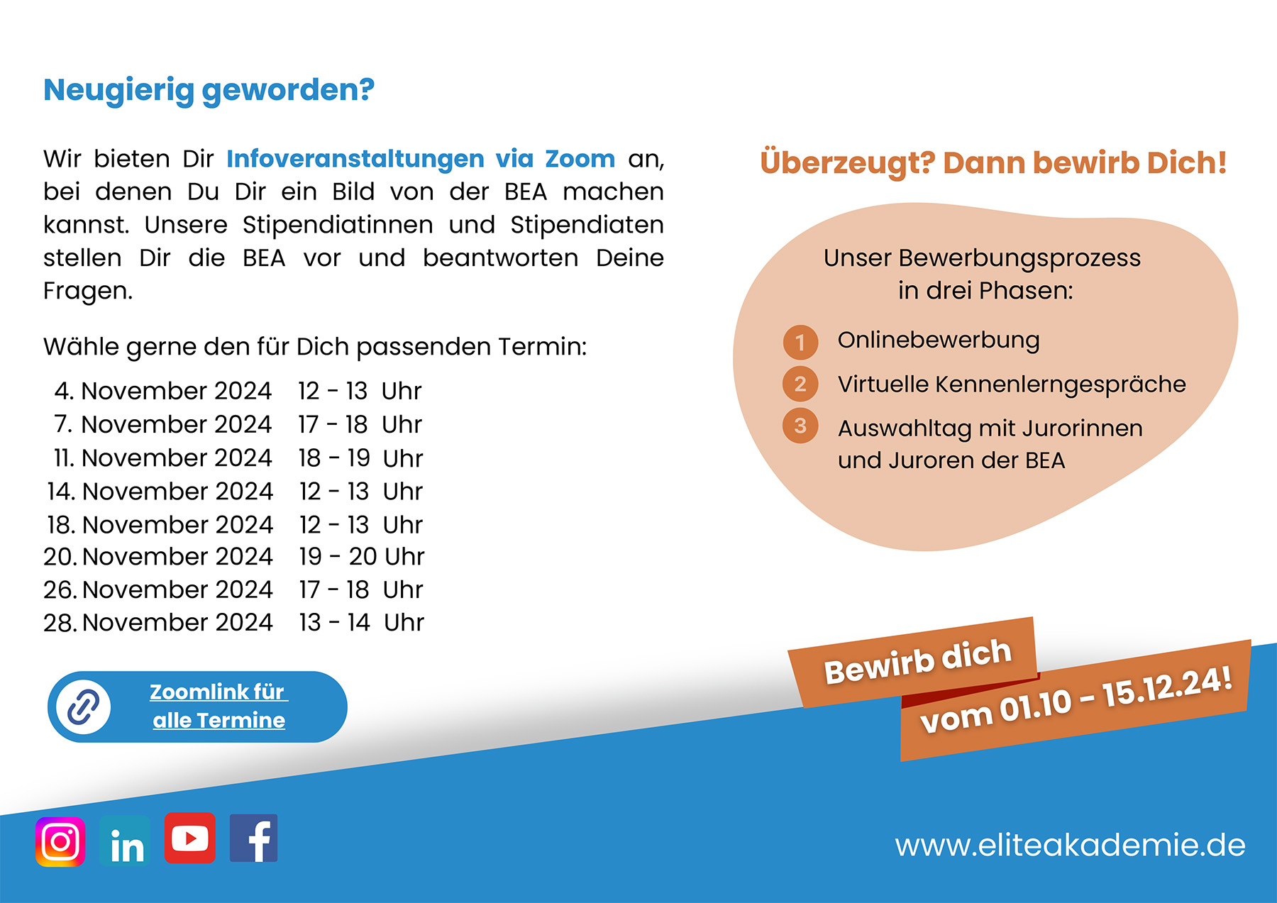 Slide für eine Bewerbung bei der Bayerischen EliteAkademie