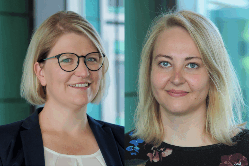 Collage: Portraitbilder Mentorin Dr. Sabrina Gensberger-Reigl (links) und Mentee Theresa Maria Schichtl.
