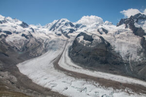 Blick auf den Lyskamm mit Grenzgletscher, Alpen.