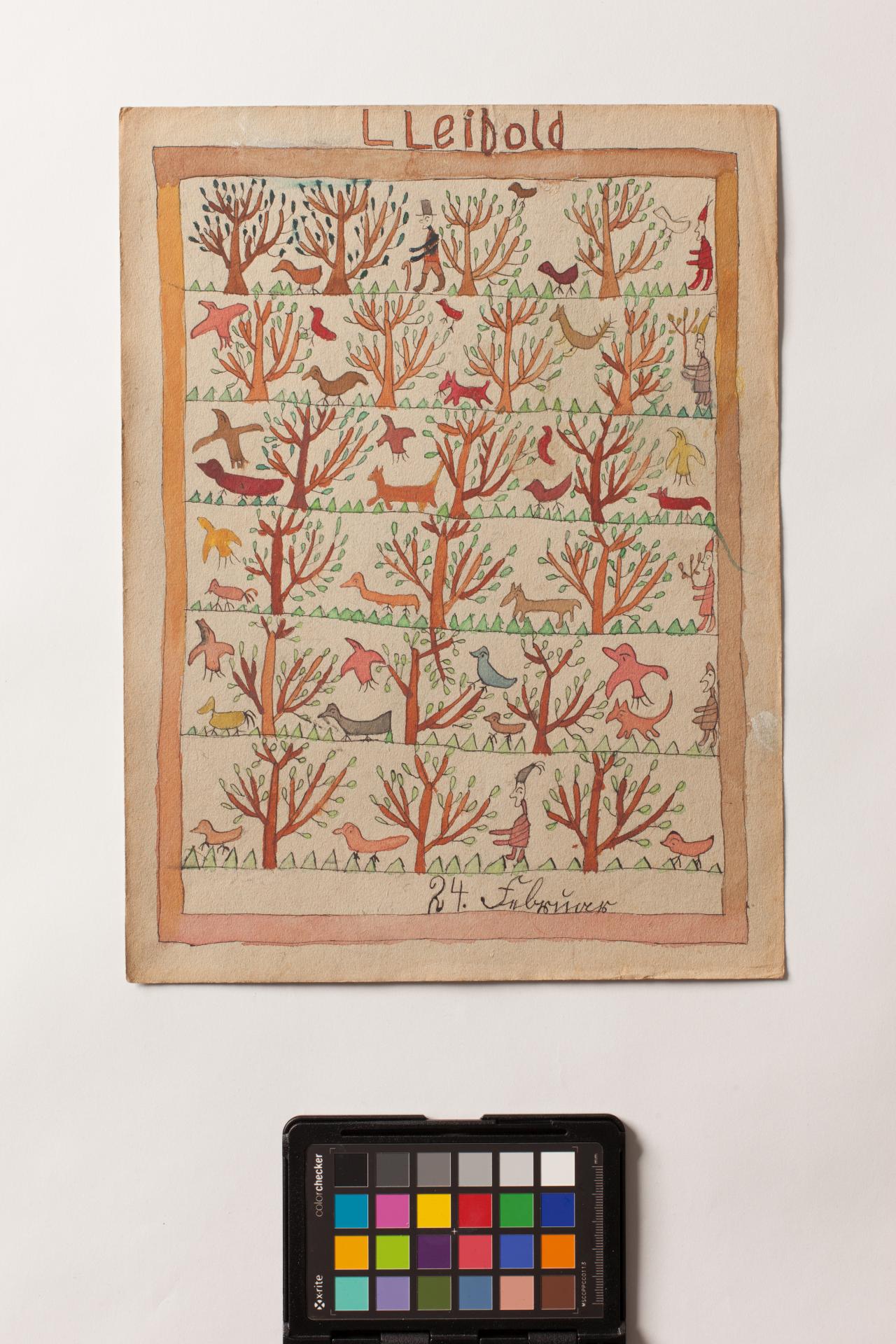 Kinderzeichnung: Tiere im Wald