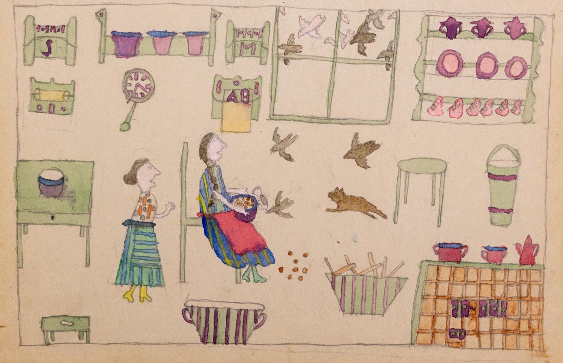 Kinderzeichnung: Aschenputtel