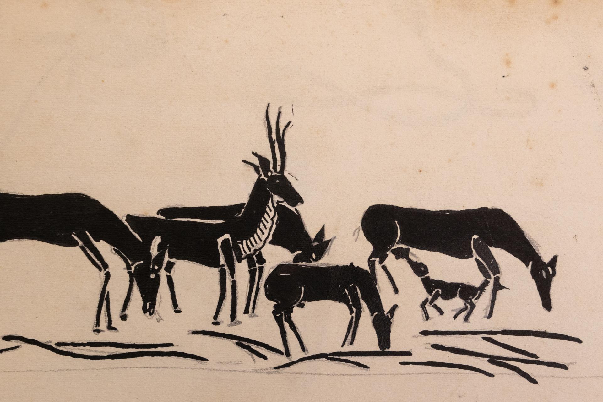 Kinderzeichnung: Rehe