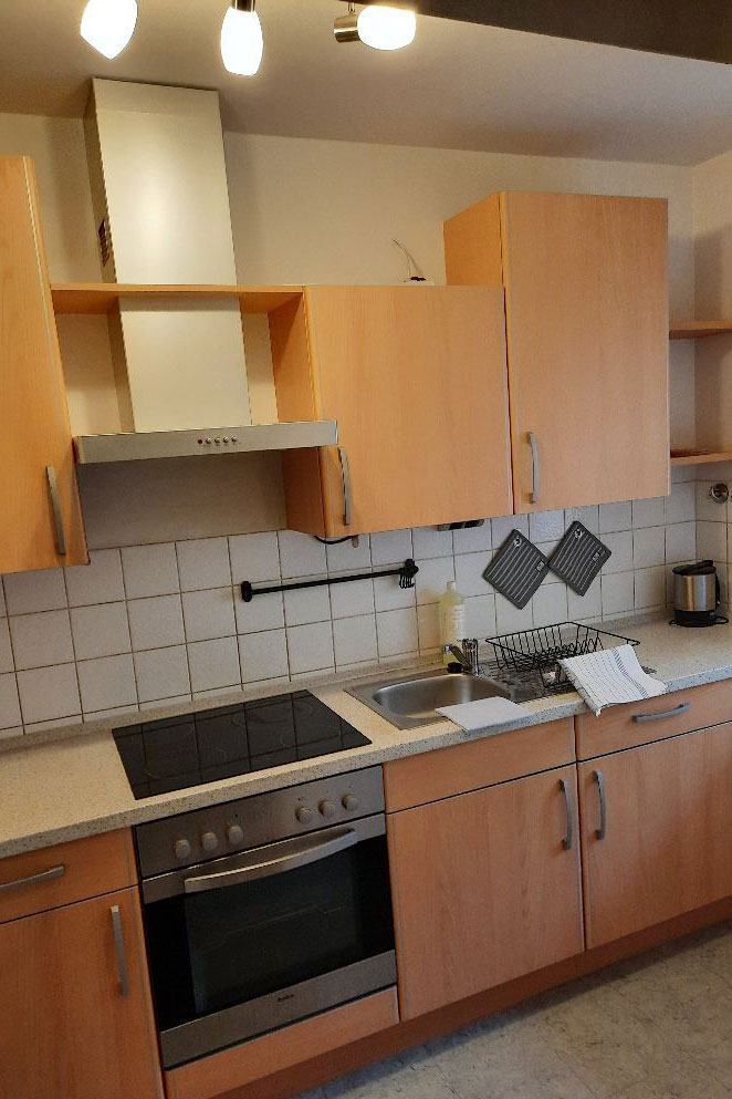 View of a kitchen unit.