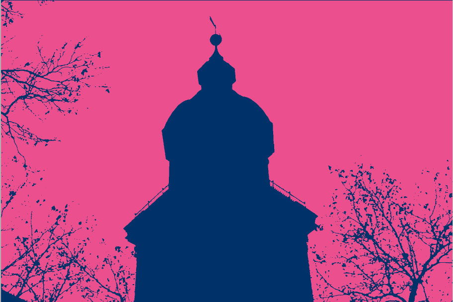 Der Umriss einer Kirche