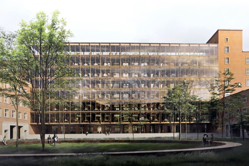 Entwurf der Fassade des Himbeerpalastes.